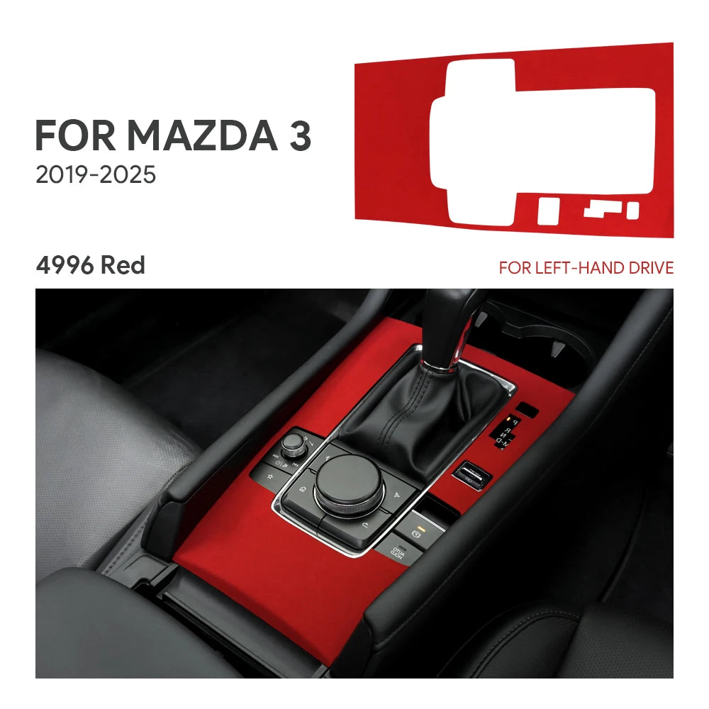 Suede central console cover for automatic lever and sport button