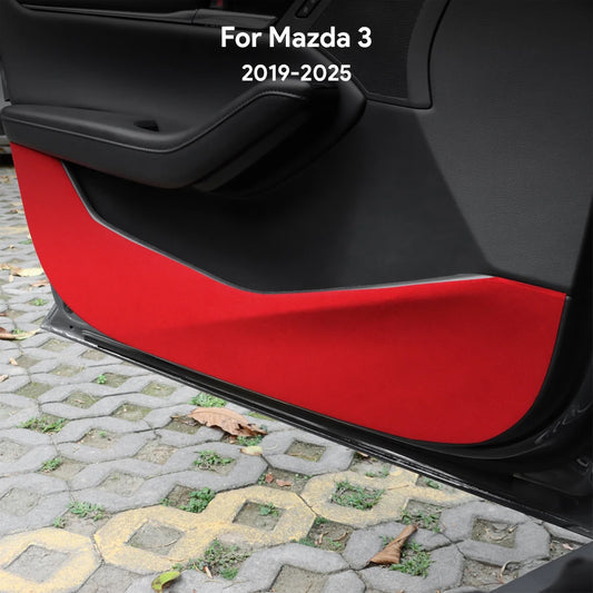 Suede anti-kick protection for doors