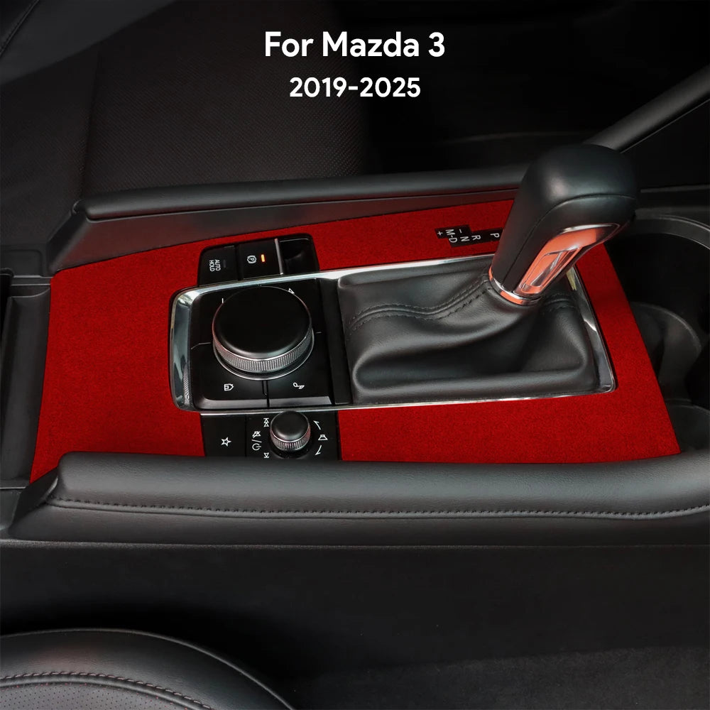 Suede center console and lever protection