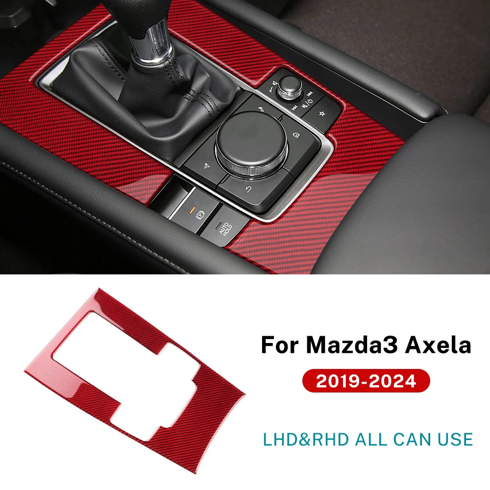 Autocollant fibre de carbone pour console de levier de vitesse – Mazda 3 BP (manuelle & automatique) – photo 12