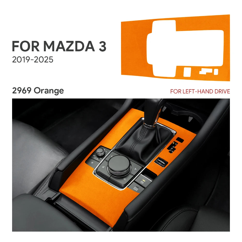 Suede central console cover for automatic lever and sport button