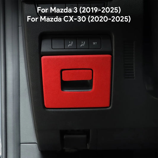 Suede driver's storage box panel trim protection