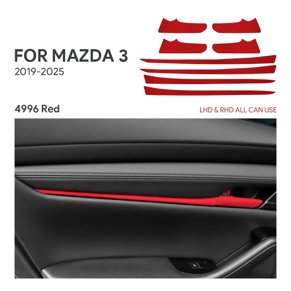 Suede interior door handle trim protection