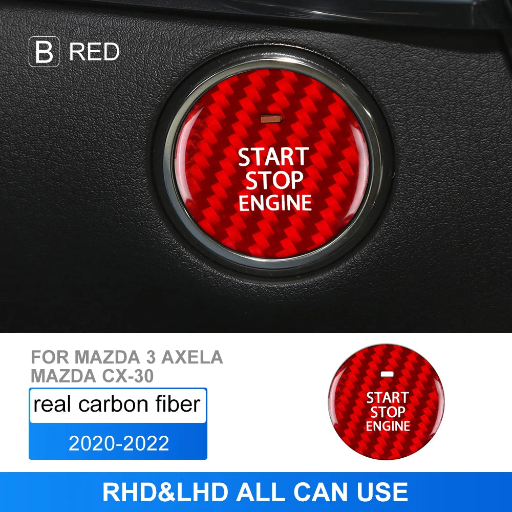 Cache de bouton Start/Stop rigide en vraie fibre de carbone – Mazda 3 BP & CX-30 – photo 7