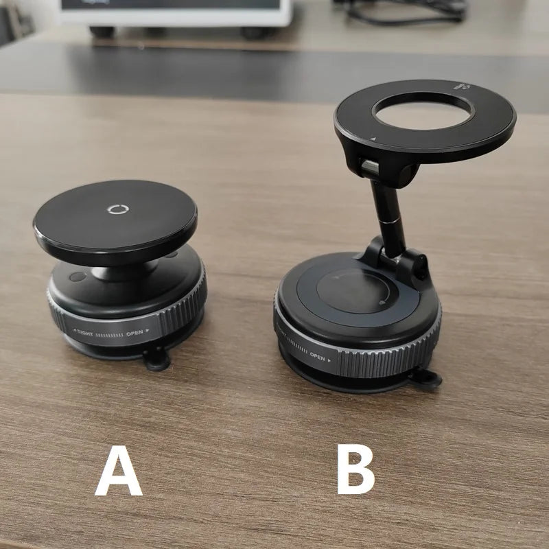 Phone holder with magnetic suction cup mount