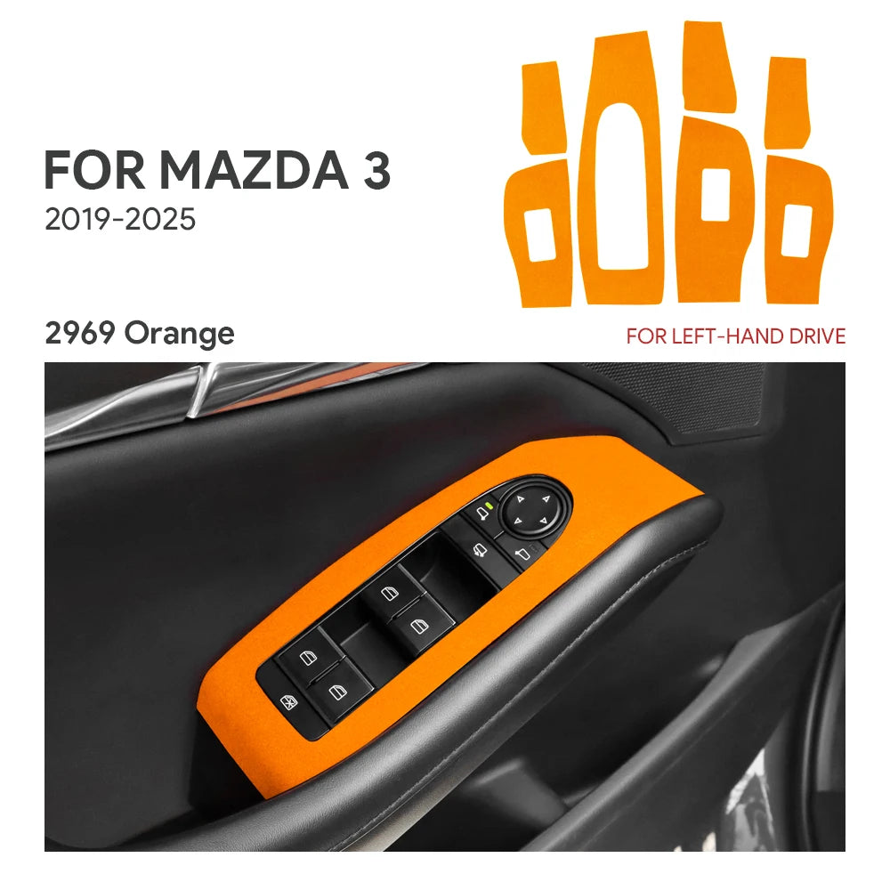 Suede interior window regulator panel protection