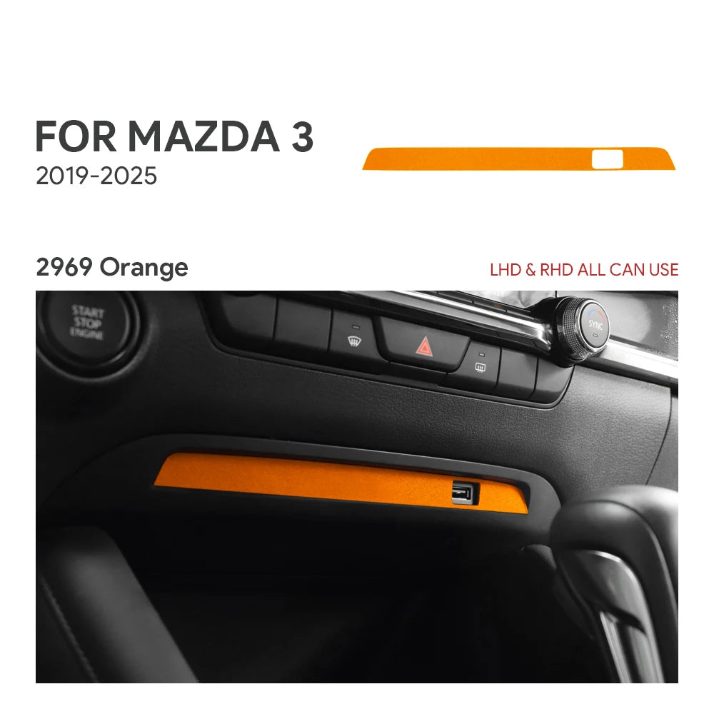 Center console USB panel trim protection in suede