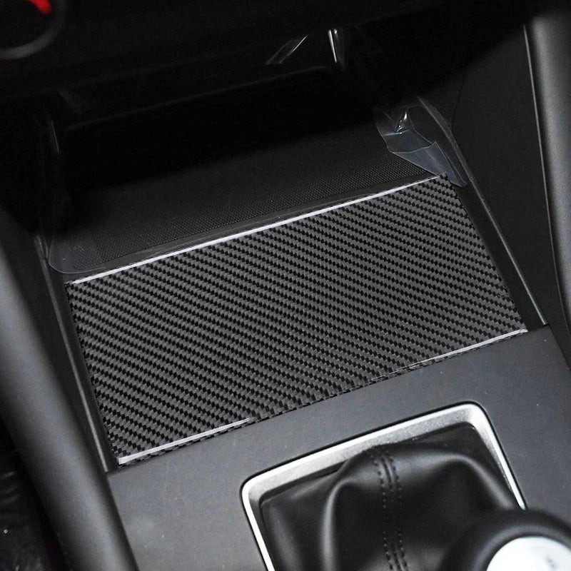 Carbon effect decorative sticker for central cup holder