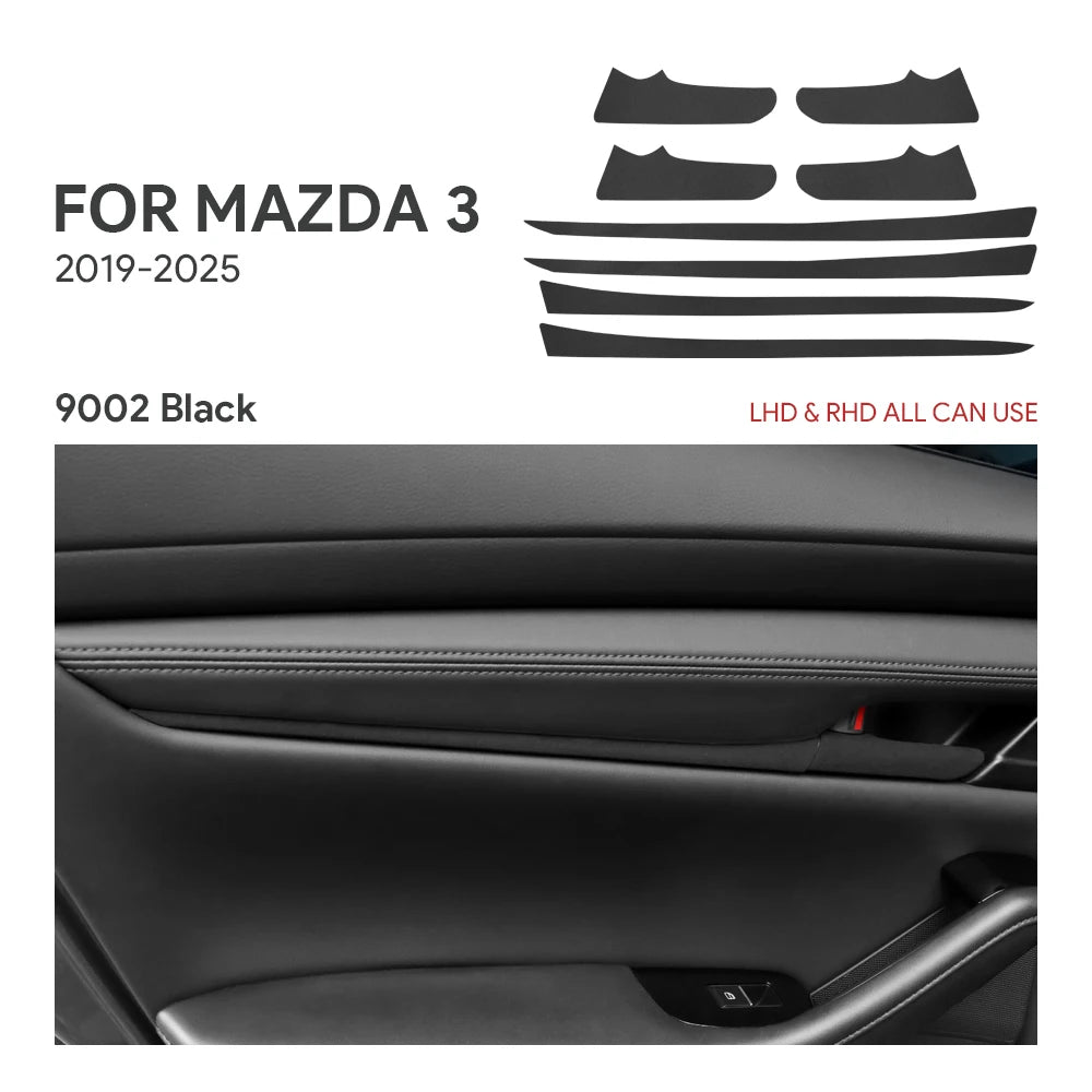Suede interior door handle trim protection
