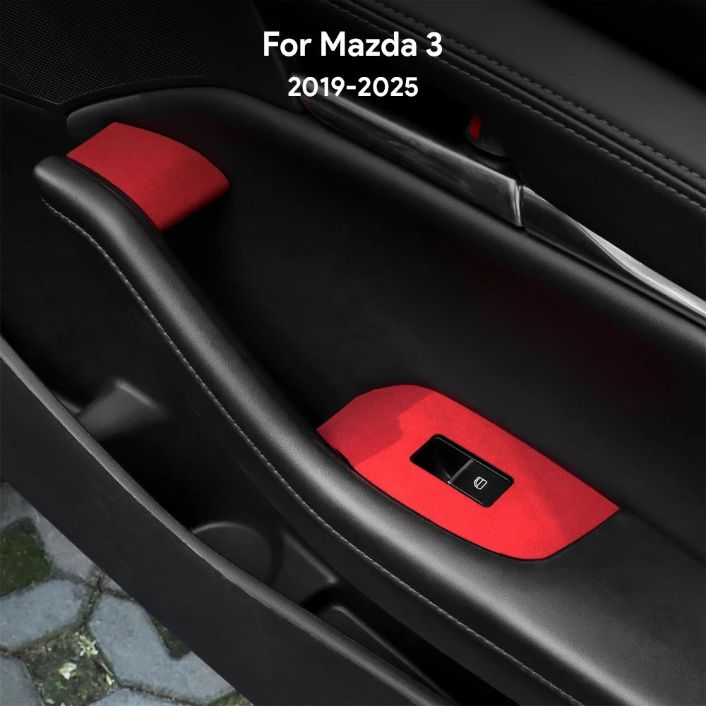 Suede interior window regulator panel protection