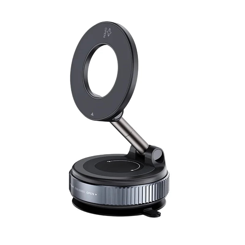 Phone holder with magnetic suction cup mount