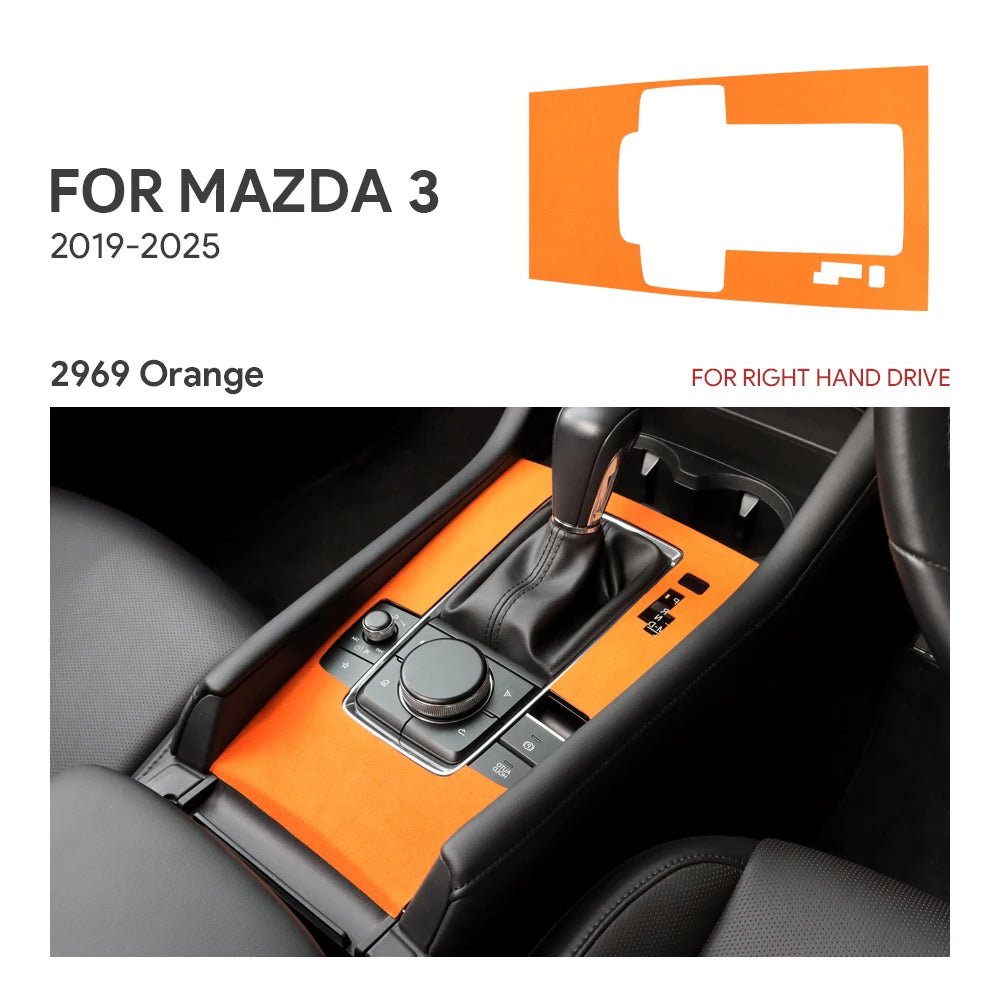 Suede center console and lever protection