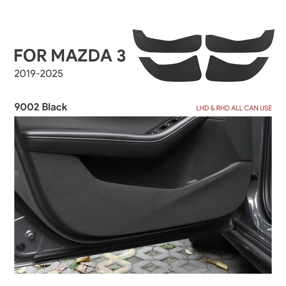 Suede anti-kick protection for doors