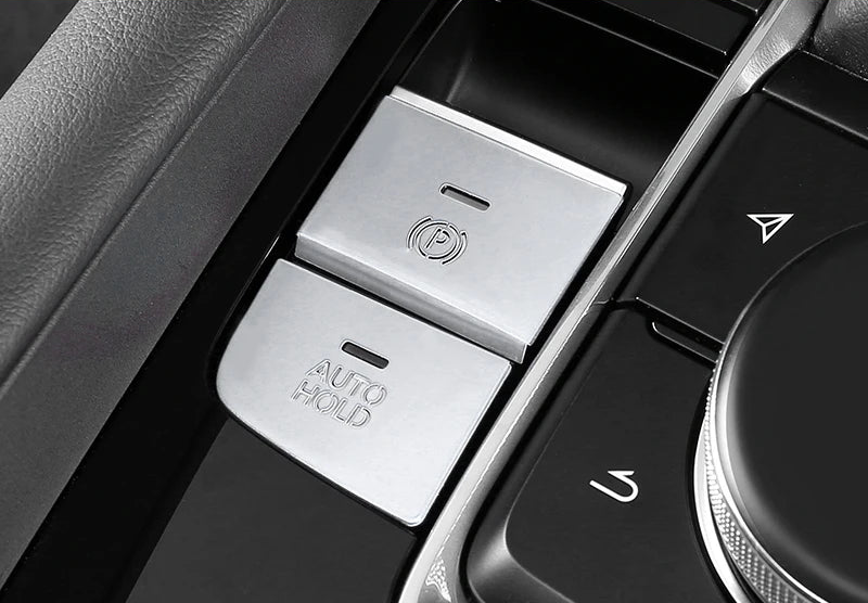 Decorative cover for Auto-Hold / handbrake and Start engine buttons