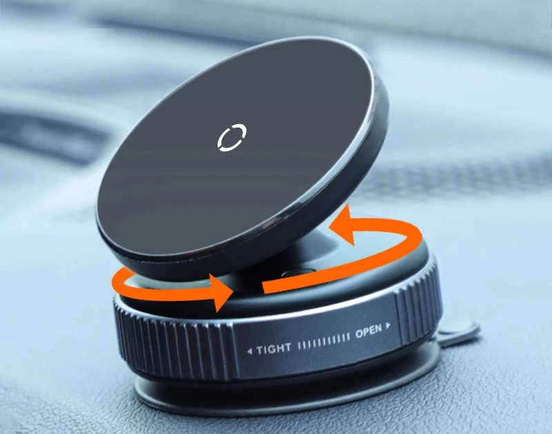 Phone holder with magnetic suction cup mount