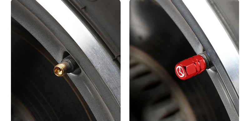 Colored metal valve caps - Mazda Edition