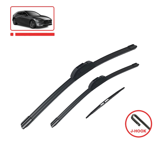 Front + Rear Wiper Blades 26" 17" 14" Mazda 3 2019 - 2025