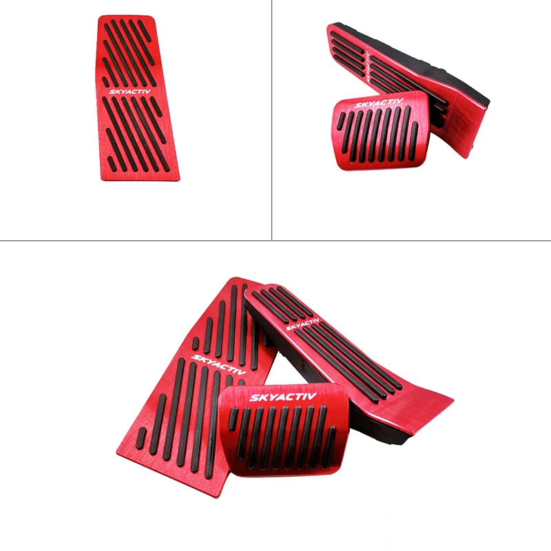 Aluminum brake, accelerator and footrest pedal covers for automatic transmission