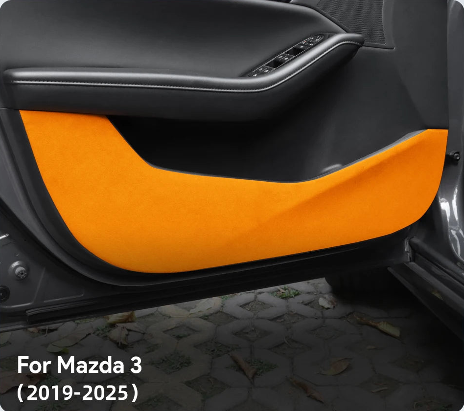 Suede anti-kick protection for doors