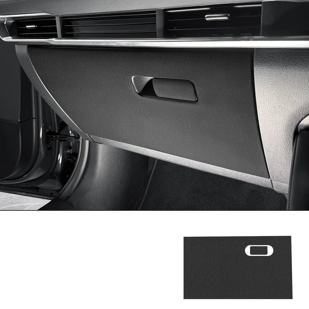 Suede or carbon glove box kick protection