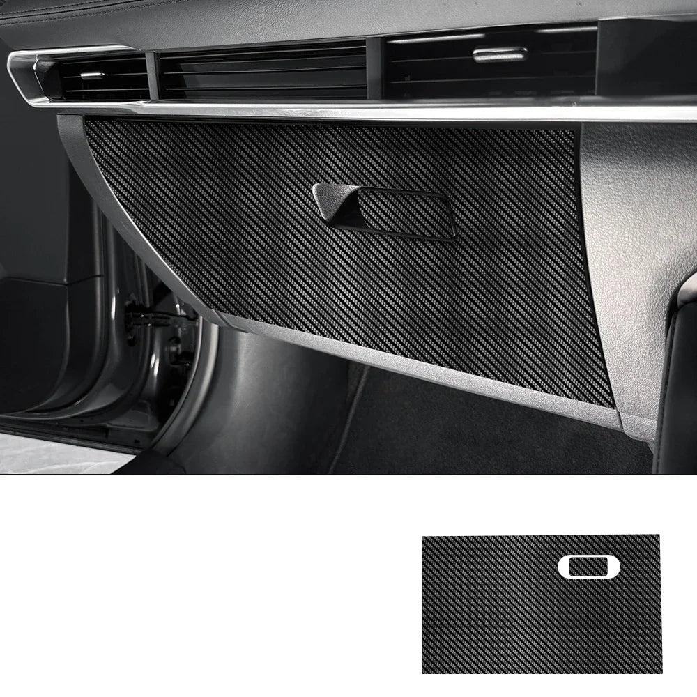 Suede or carbon glove box kick protection