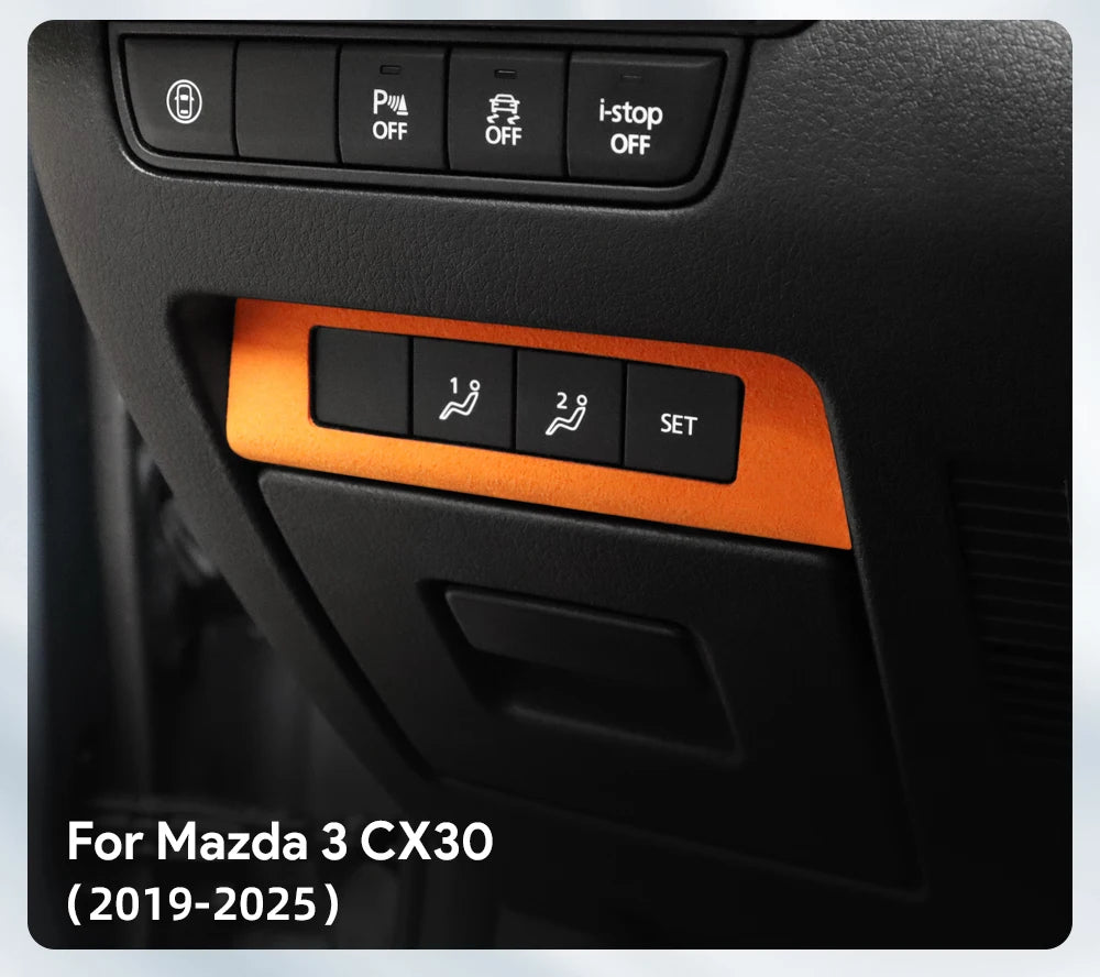 Suede seat memory adjustment panel trim protection