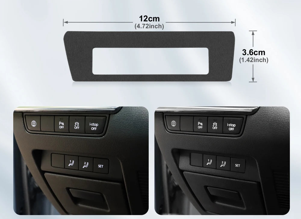 Suede seat memory adjustment panel trim protection