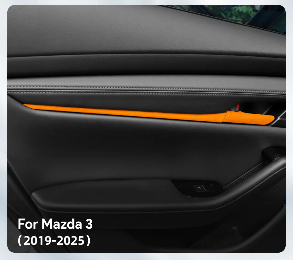 Suede interior door handle trim protection