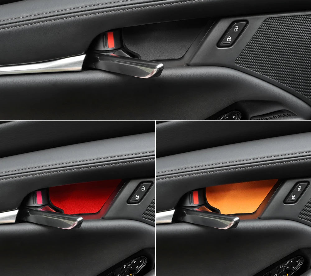 Suede interior door handle panel trim protection