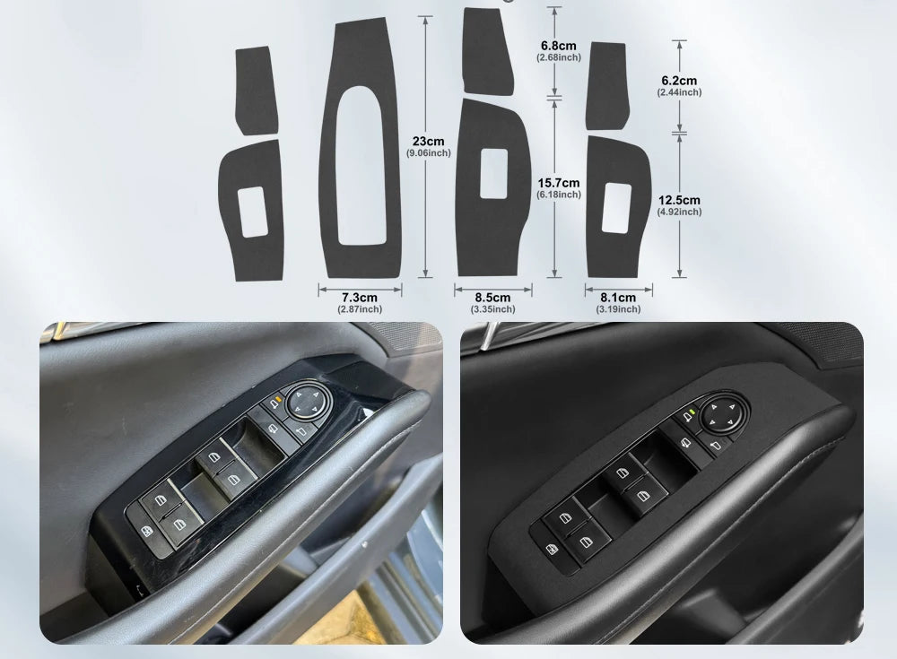 Suede interior window regulator panel protection