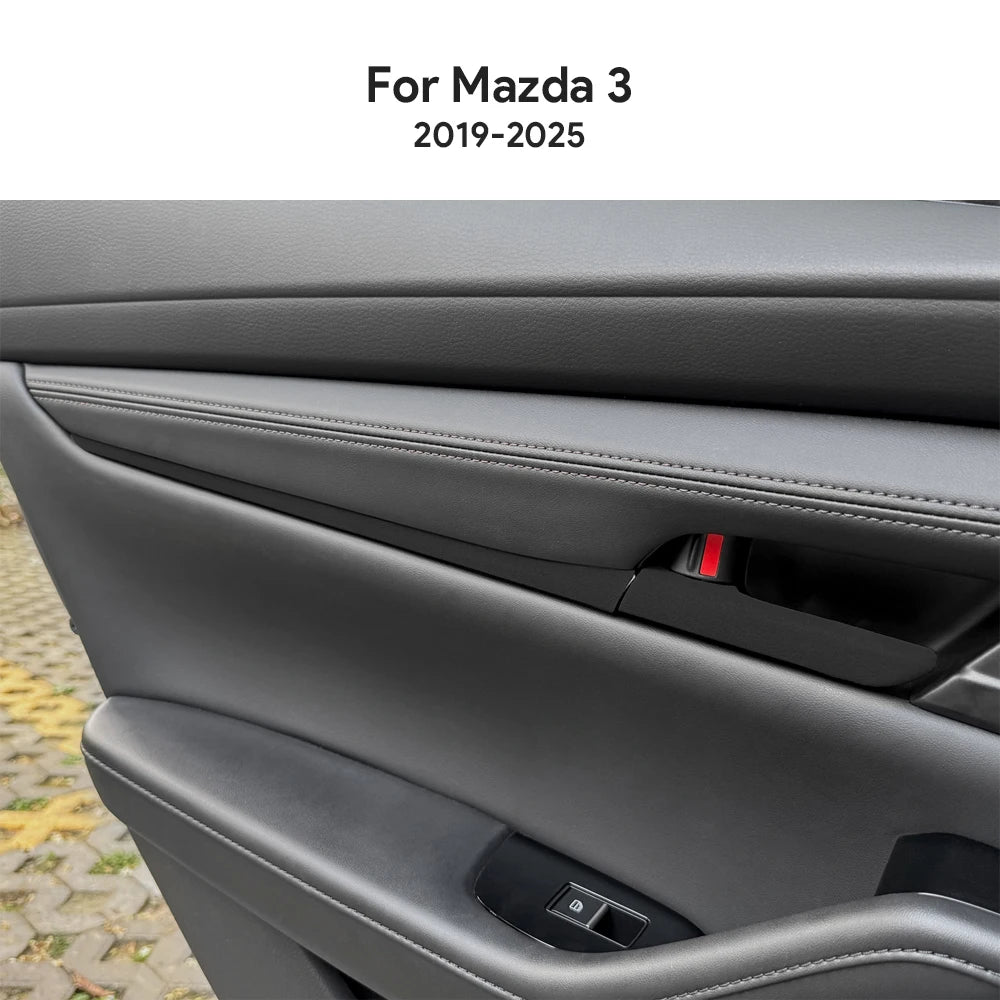 Suede interior door handle trim protection