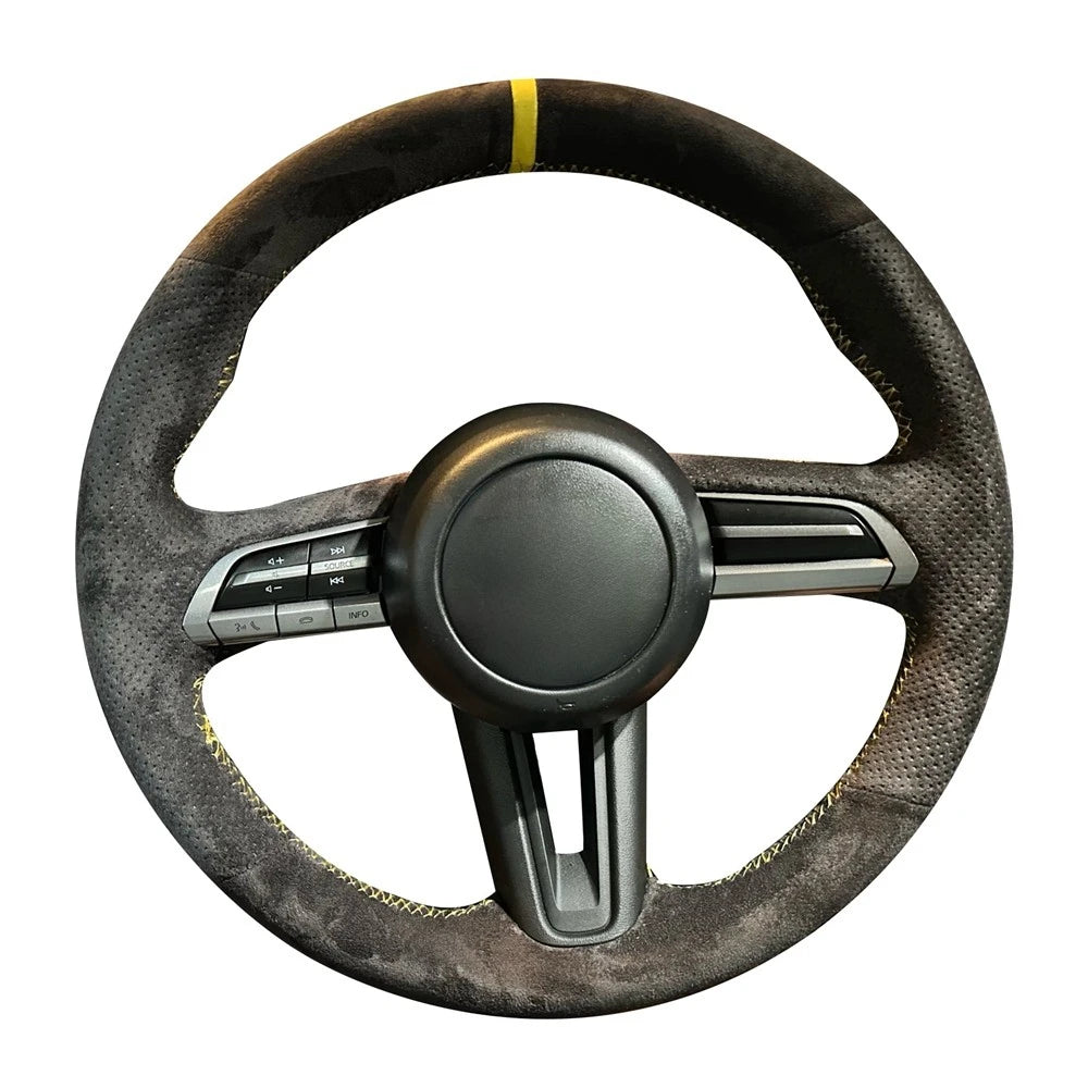 Suede steering wheel cover to sew