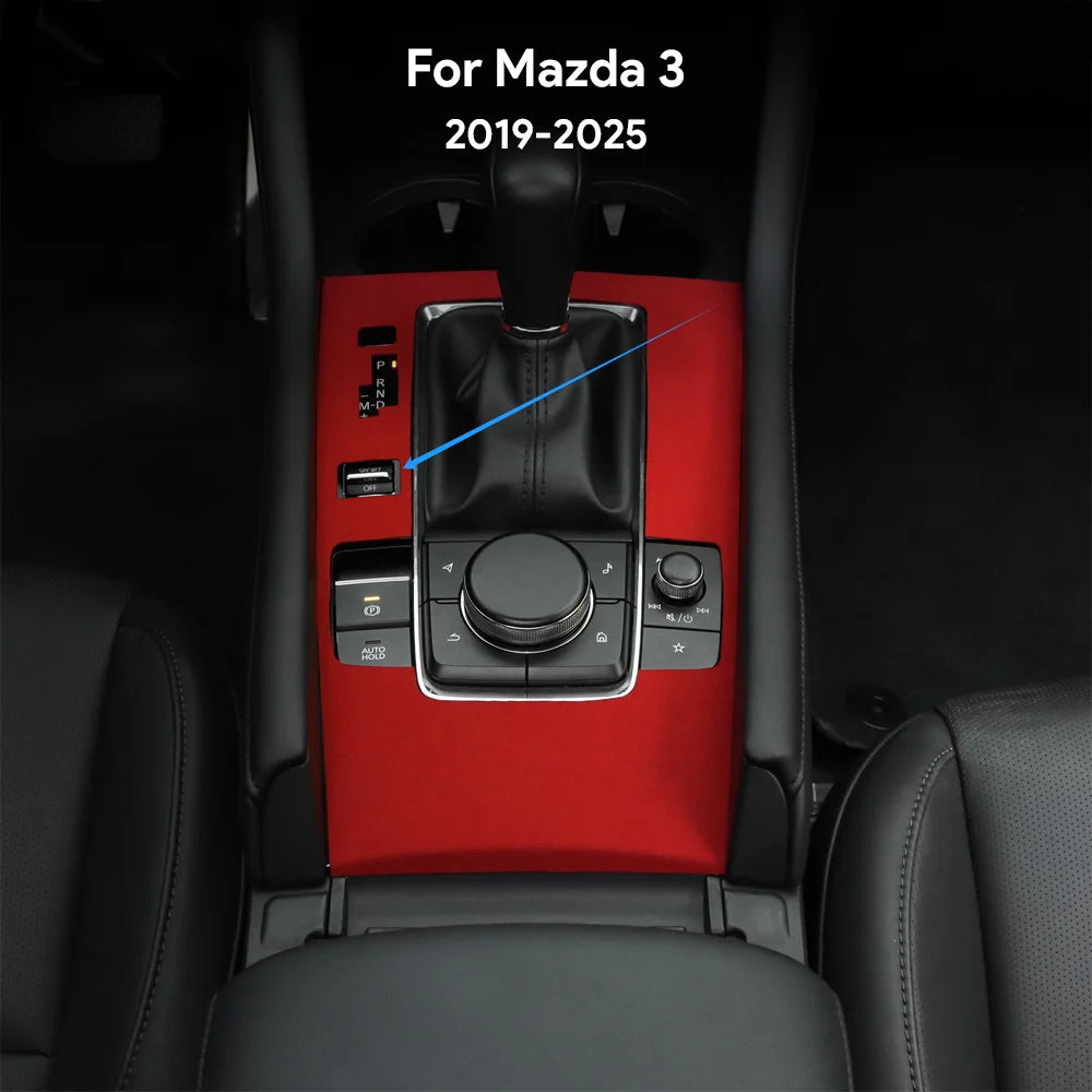 Suede central console cover for automatic lever and sport button