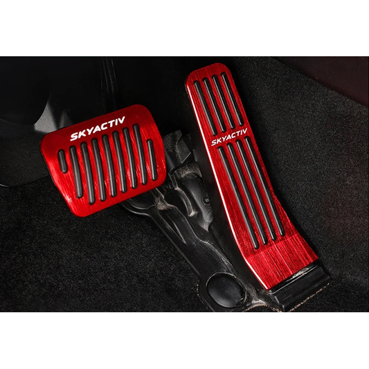 Aluminum brake, accelerator and footrest pedal covers for automatic transmission