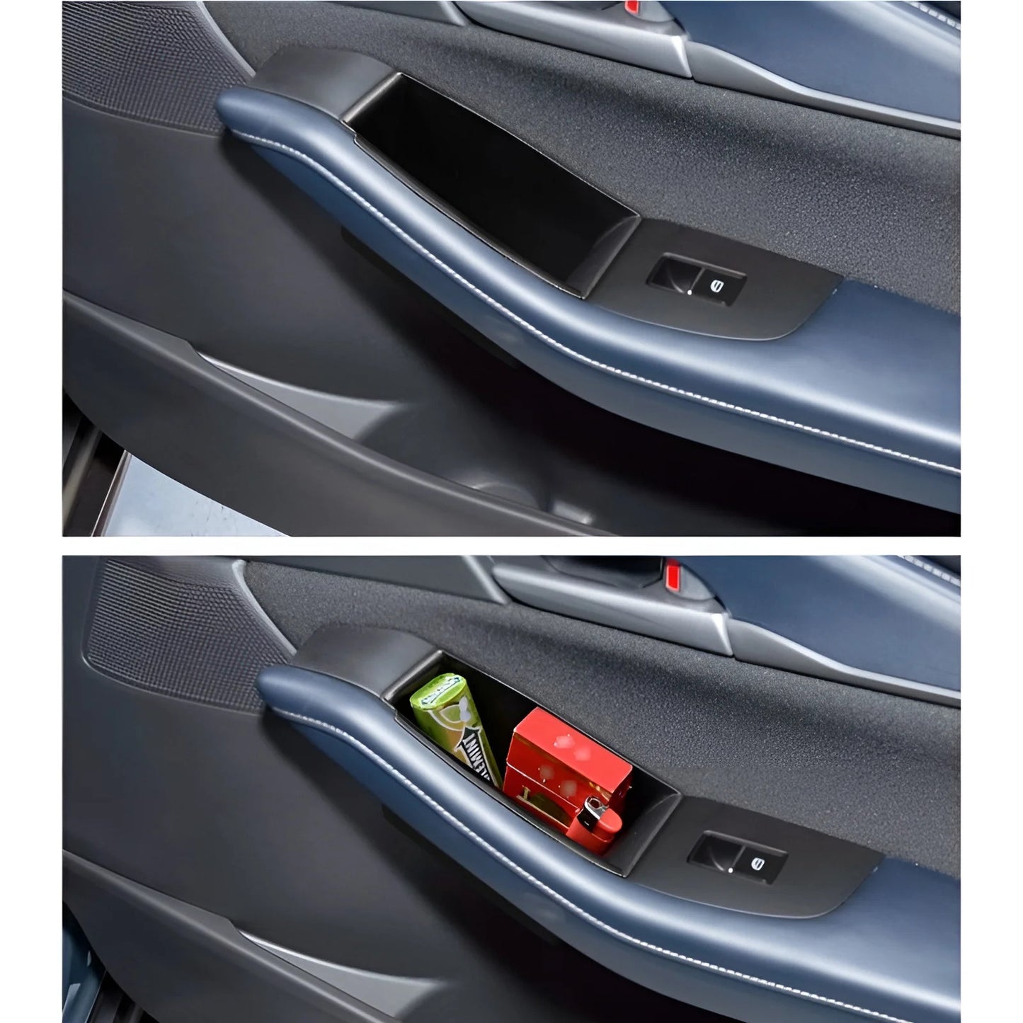 Interior storage boxes front/rear compartments for doors & armrest