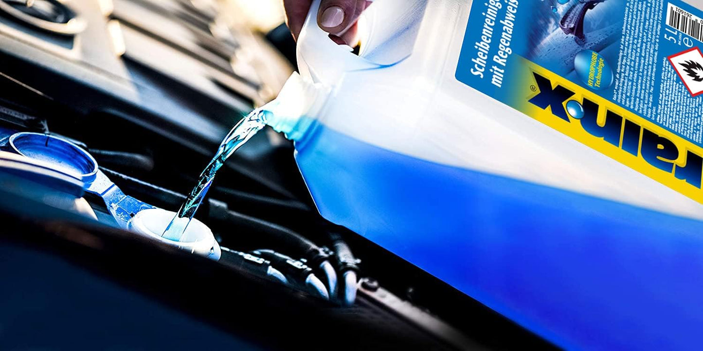 Rain-X Lave-Glace Anti-Pluie – Technologie Hydrophobe pour Visibilité Optimale – Protection Antigel Jusqu’à -20°C – Formule sans Méthanol – 5L