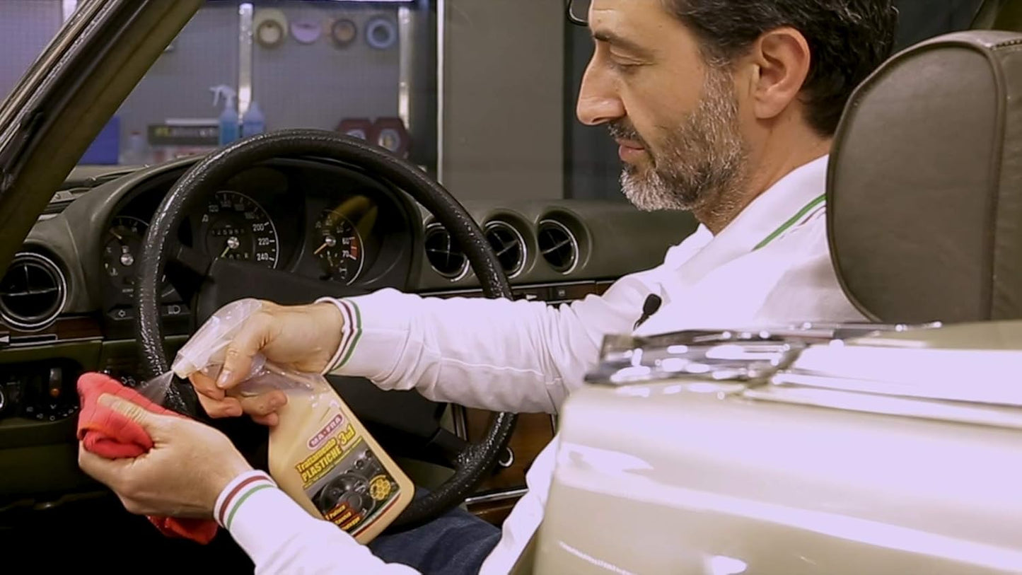 Ma-fra Traitement plastique 3 en 1, nettoie, ravive et protège l'intérieur de la voiture, crée une barrière anti-UV, ralentit l'accumulation de poussière, 500 ml