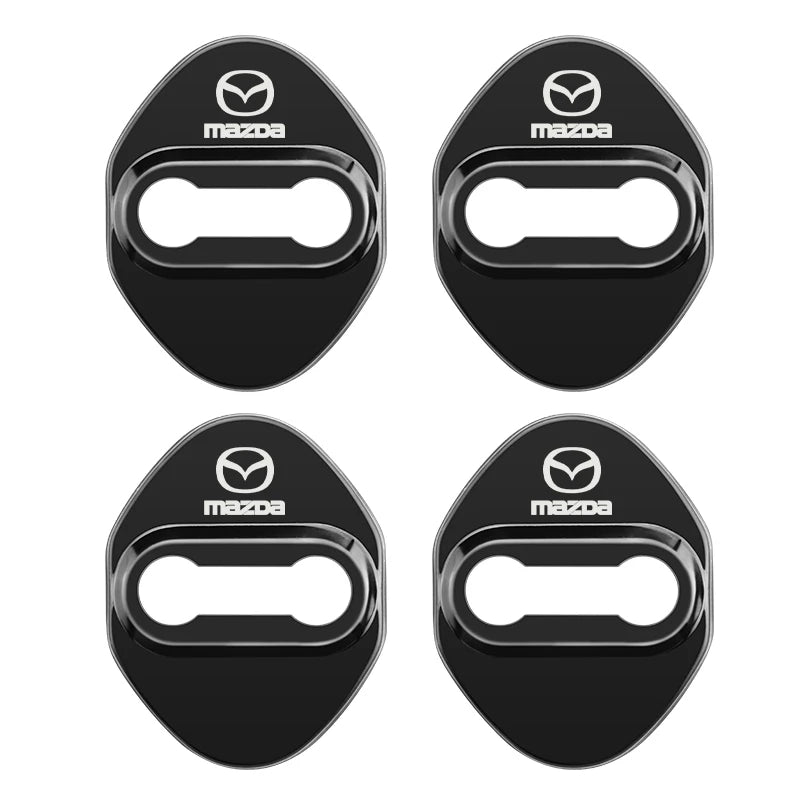 Cache serrure portière rouge noir protection logo Mazda 3 CX-30 CX-5 4 pièces - Mazdrive