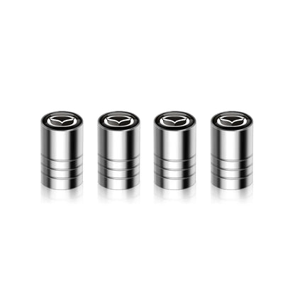 Capuchons valve métal noir argent logo Mazda jantes aluminium édition premium - Mazdrive