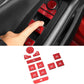 Couvre-boutons lève-vitres aluminium rouge noir kit finition Mazda 3 2019-2026 - Mazdrive