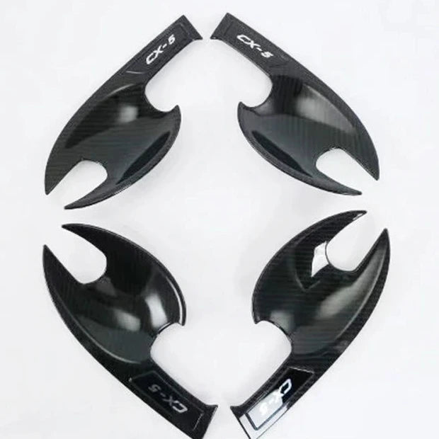Jeu de 4 coquilles de poignée noires avec logo CX-5 pour Mazda CX-5
