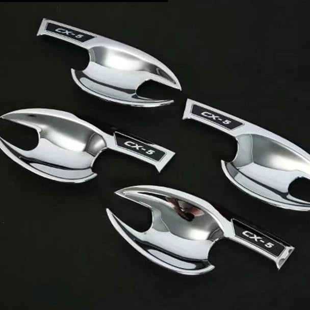 Jeu de 4 coquilles de poignée chromées avec logo CX-5 pour Mazda CX-5