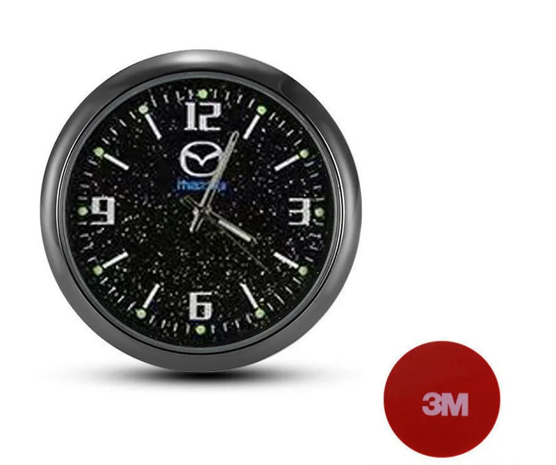 Horloge quartz ronde noir logo Mazda tableau de bord édition premium tous modèles - Mazdrive