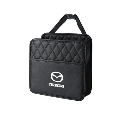 Poubelle voiture suspendue noire logo Mazda appui-tête siège tous modèles Mazda - Mazdrive
