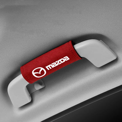 Protège-poignées plafond suédine noir logo Mazda tous modèles premium maintien - Mazdrive