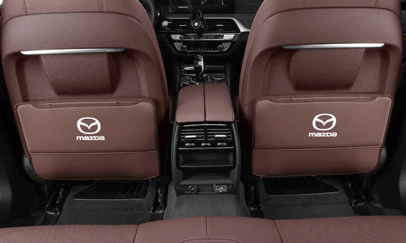 Protection anti-coup pied dossier avec rangement noir logo Mazda siège 2019-2026 - Mazdrive
