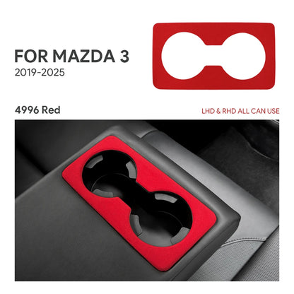 Protection garniture porte-gobelet arrière suédine rouge noir Mazda 3 CX-30 2019-2025 - Mazdrive