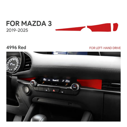 Protection garniture sortie air tableau de bord suédine rouge Mazda 3 CX-30 2019-2025 - Mazdrive