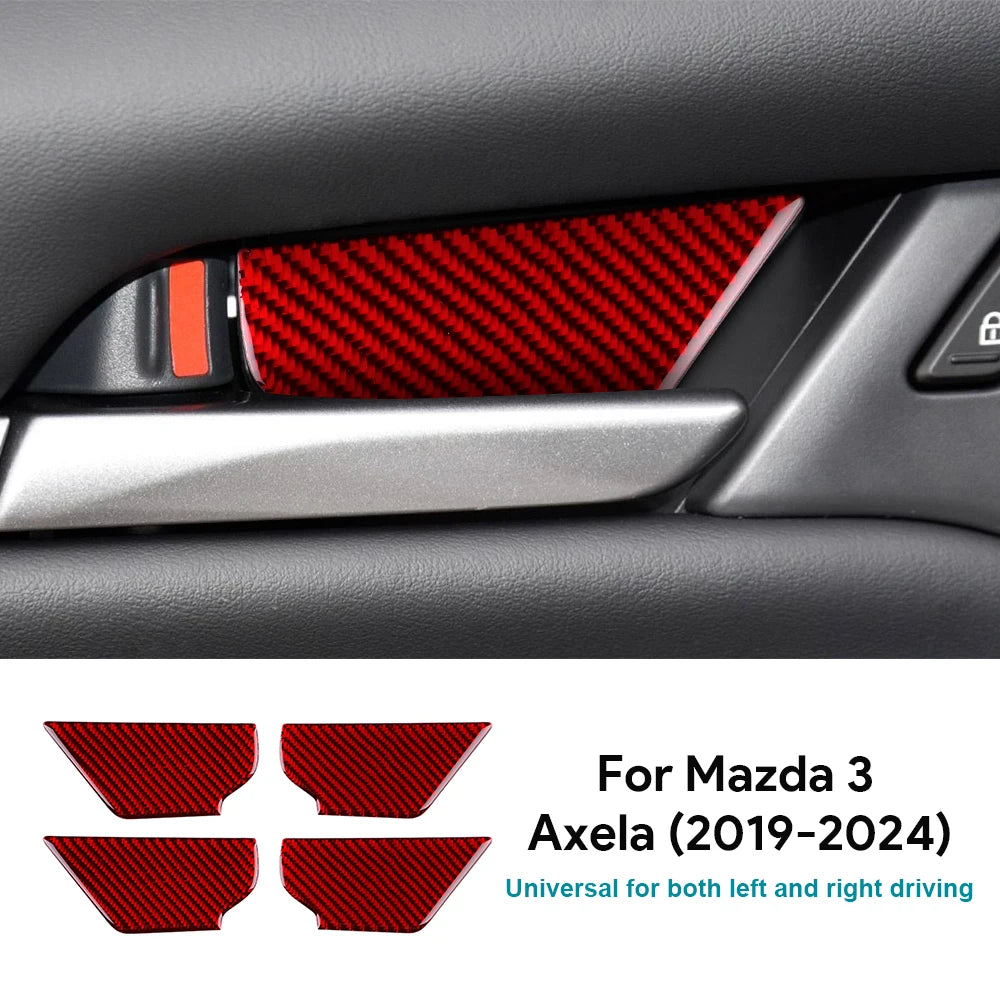 Autocollants fibre de carbone pour cuvettes de poignées de portes intérieures – Mazda 3 BP & CX-30 – photo 7