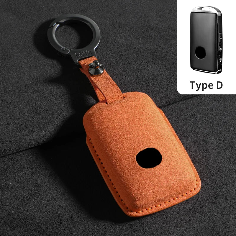 Étui de Clé en Suédine avec Attache – Mazda (Clé Type D)